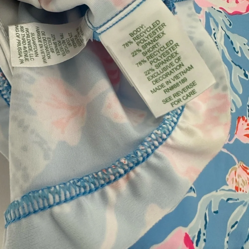 Lilly Pulitzer Blue and Pink Floral Skirt